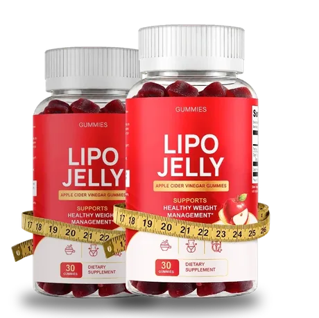 LipoJelly 2-bottle apple cider vinegar gummy package